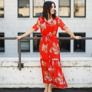 Red Who What Wear Maxi Dress